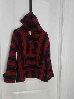 Frank's Baja Hoodie Hippie Drug Rug Red & Black Size Medium
